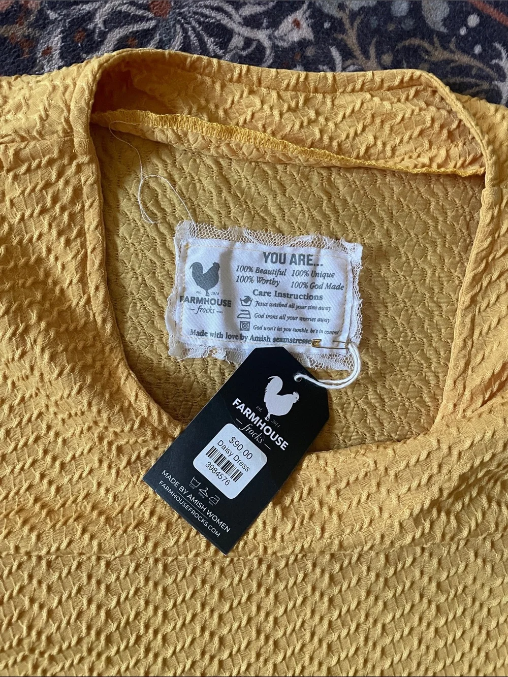 Yellow Women’s Textured Ruffle-Hem Dress - Picture 2 of 4